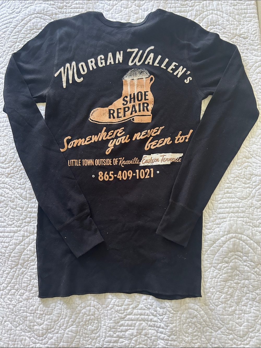 Morgan Wallen "Somewhere You Never Been To" thermal long-sleeve shirt- Size M